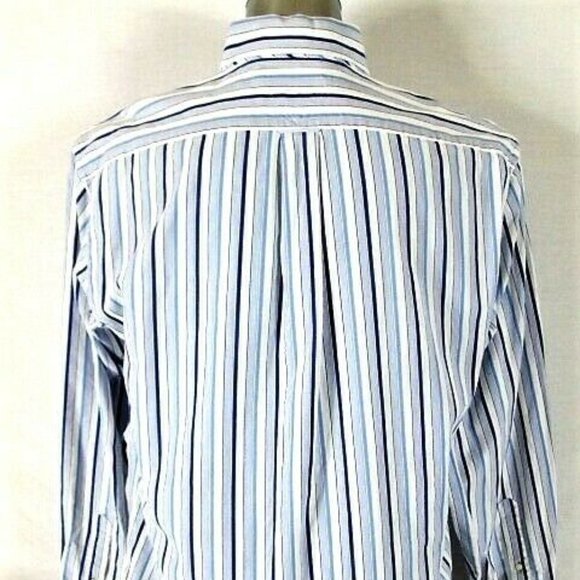 Tommy Hilfiger mens L WHITE BLUE STRIPED Shirt pm1 - Picture 4 of 10